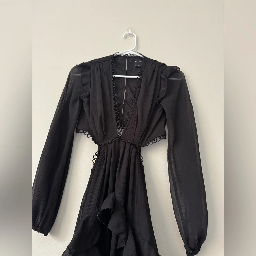 ASOS DESIGN mini dress with long sleeve and circle trim Sz 0 - Picture 7 of 12